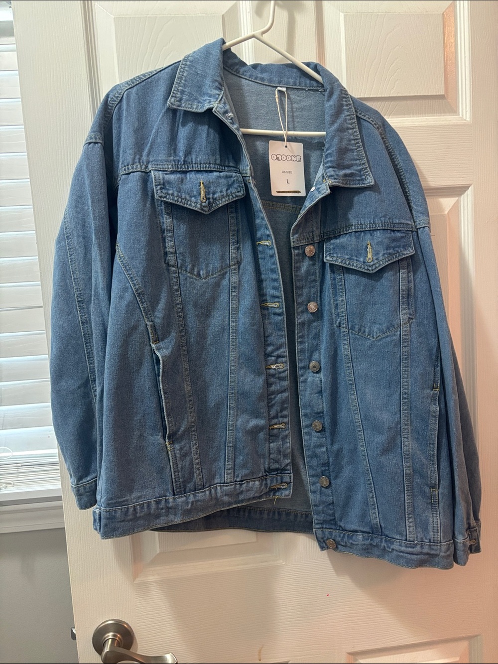 Oversized Blue Denim Jean Jacket - Unbranded